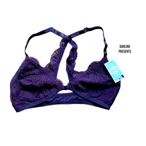 Anemone Lace Butterfly Bra Women Color Purple Size L